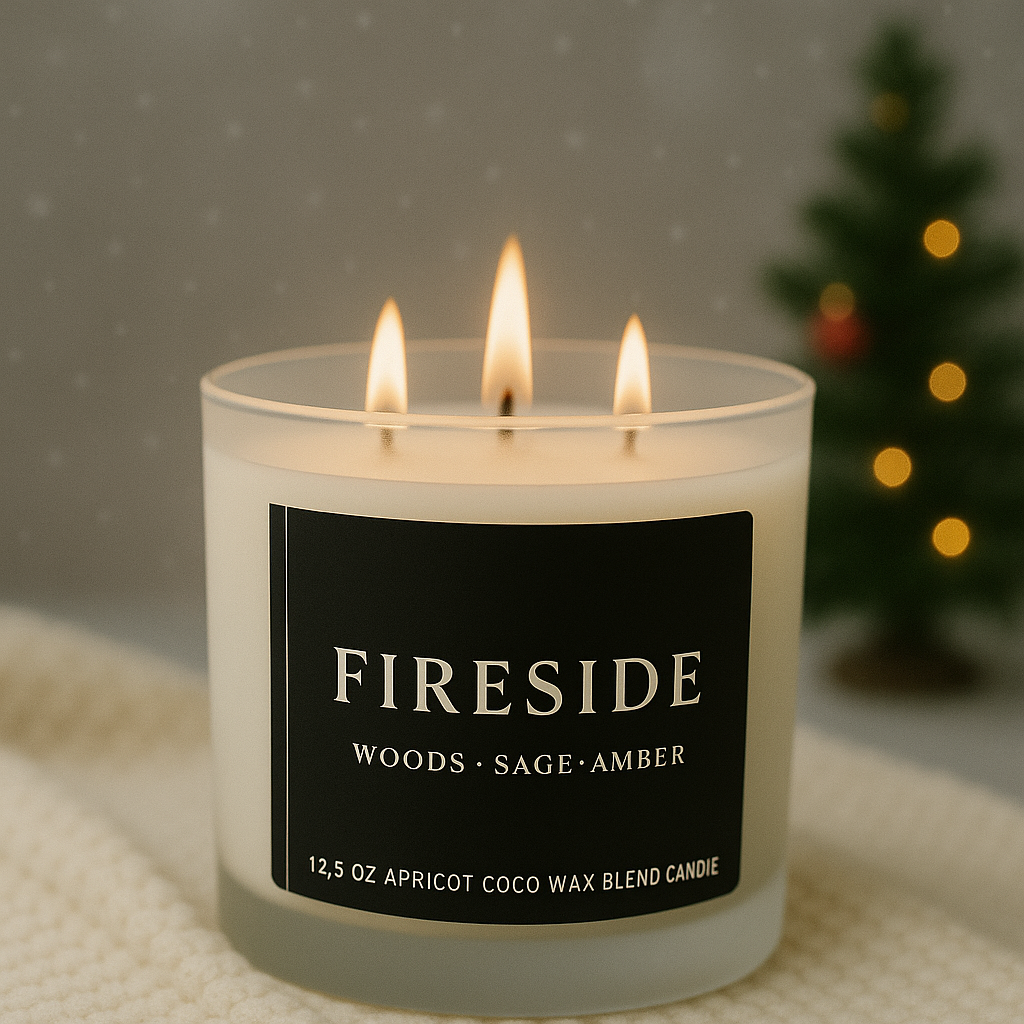 "Fireside" (Woods + Sage + Amber) 10 oz & 12.5 oz Candle