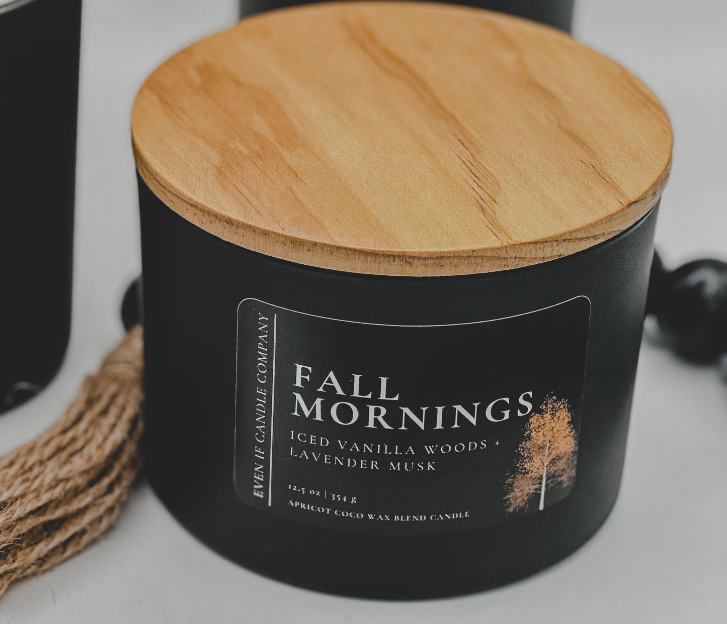 "Fall Mornings" (Vanilla Woods + Lavender Musk)- 10 oz, 12.5 oz Matte Black Candle