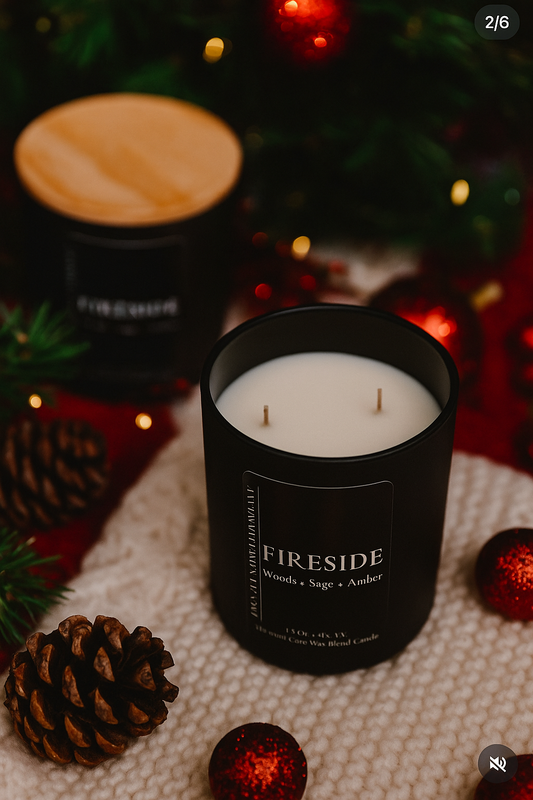 "Fireside" (Woods + Sage + Amber) 10 oz & 12.5 oz Candle