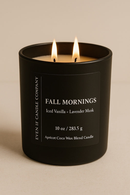 "Fall Mornings" (Vanilla Woods + Lavender Musk)- 10 oz, 12.5 oz Matte Black Candle
