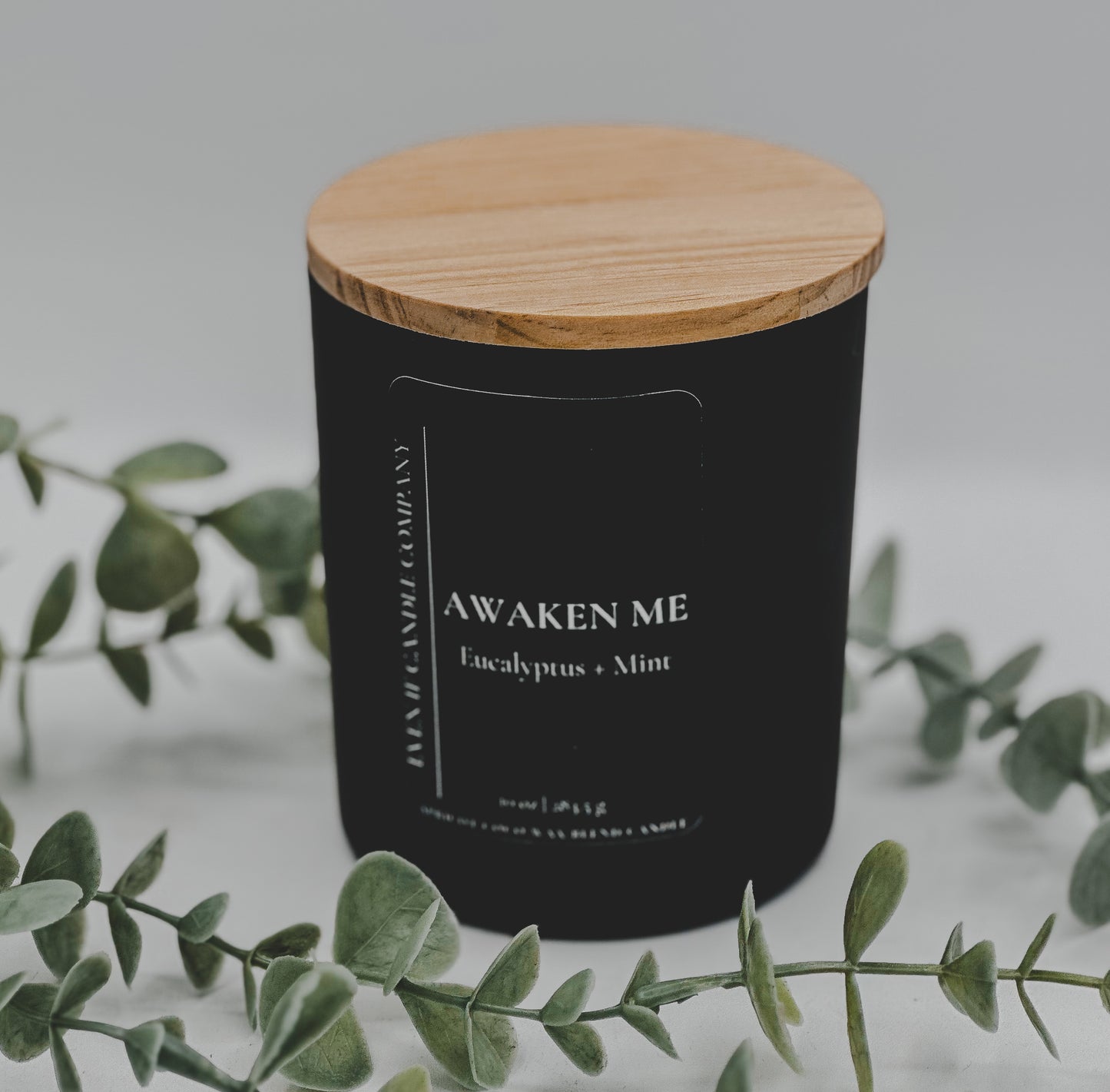 "Awaken Me" (Eucalyptus + Mint)- 10 oz, 12.5 oz Matte Black Candle