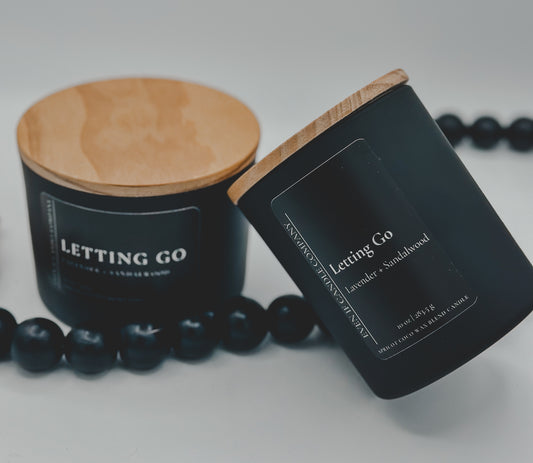 "Letting Go" (Lavender + Sandalwood)- 10 oz, 12.5 oz Matte Black Candle