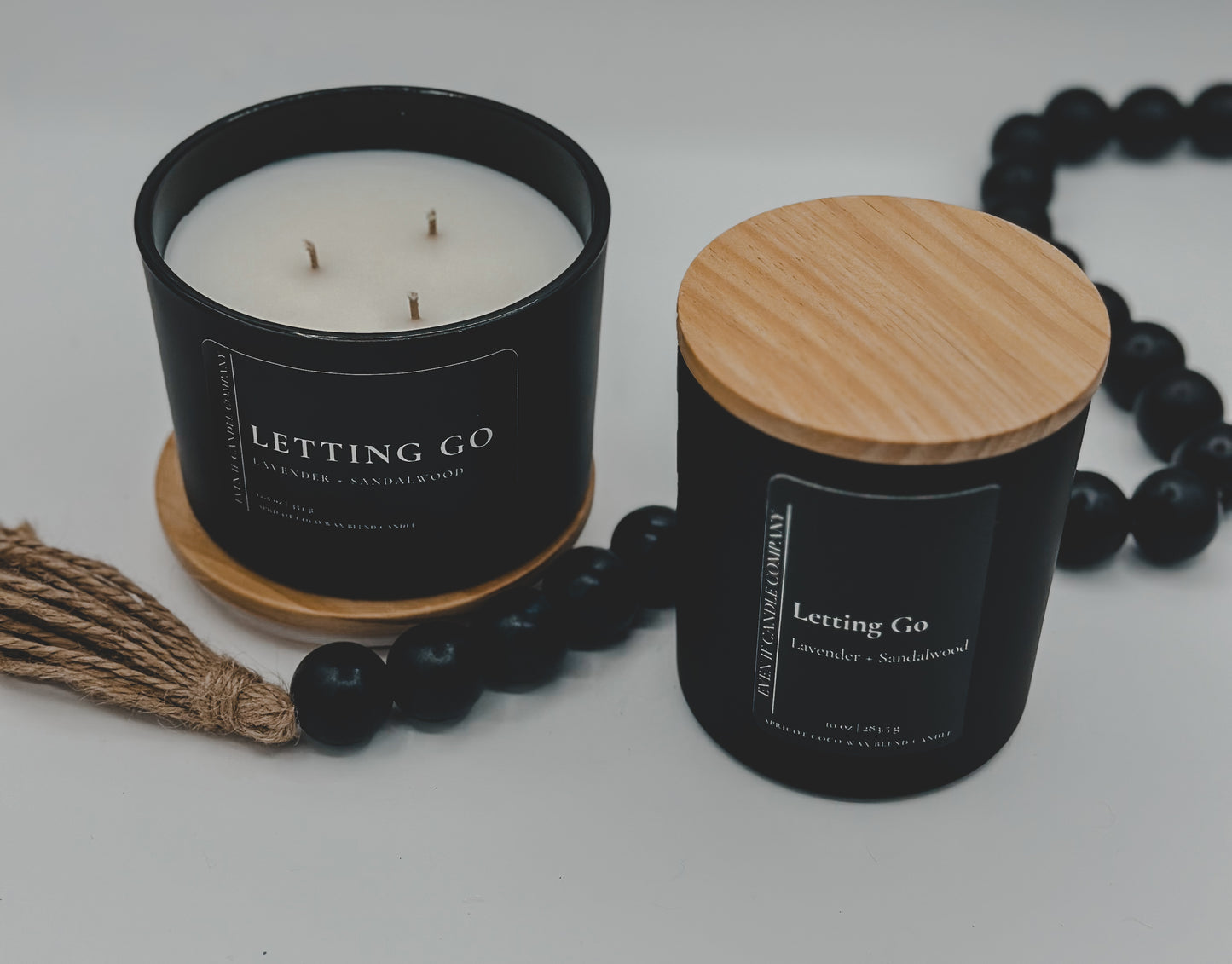 "Letting Go" (Lavender + Sandalwood)- 10 oz, 12.5 oz Matte Black Candle