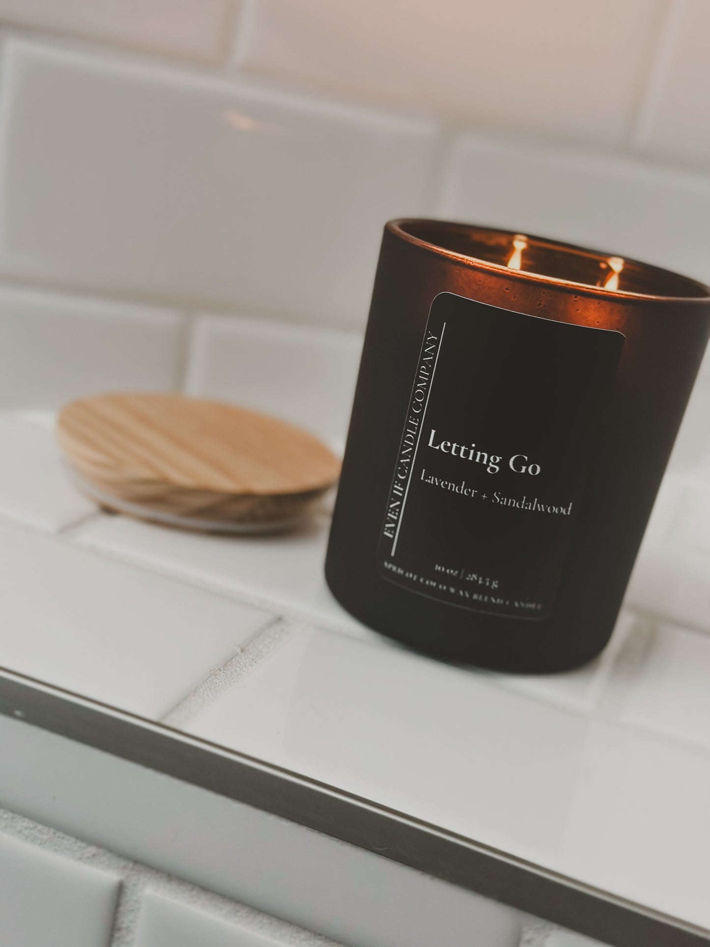 "Letting Go" (Lavender + Sandalwood)- 10 oz, 12.5 oz Matte Black Candle