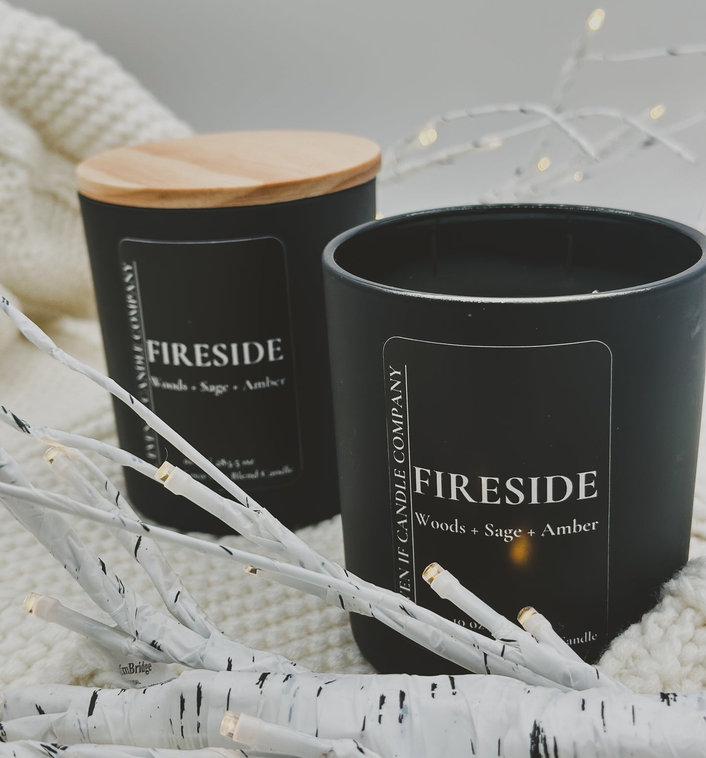 "Fireside" (Woods + Sage + Amber) 10 oz & 12.5 oz Candle